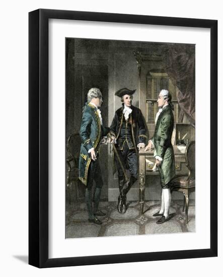 Baron Johann De Kalb Introducing the Marquis De Lafayette to Silas Deane-null-Framed Giclee Print