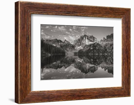 Baron Lake Monte Verita Peak Sawtooh Mountains II BW-Alan Majchrowicz-Framed Photographic Print