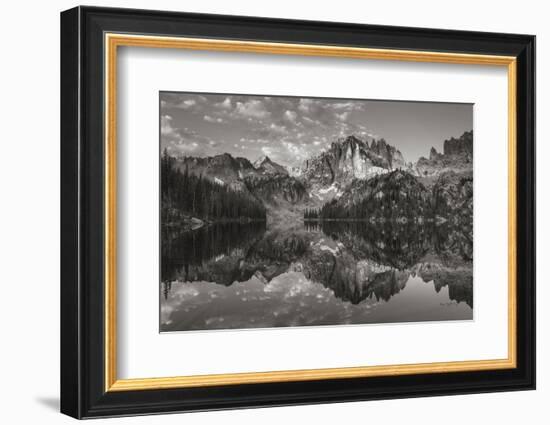 Baron Lake Monte Verita Peak Sawtooh Mountains II BW-Alan Majchrowicz-Framed Photographic Print