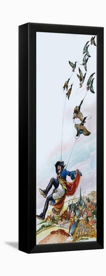 Baron Munchausen Being Carried Away by Ducks-Nadir Quinto-Framed Premier Image Canvas