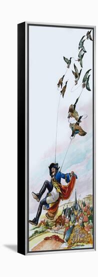 Baron Munchausen Being Carried Away by Ducks-Nadir Quinto-Framed Premier Image Canvas