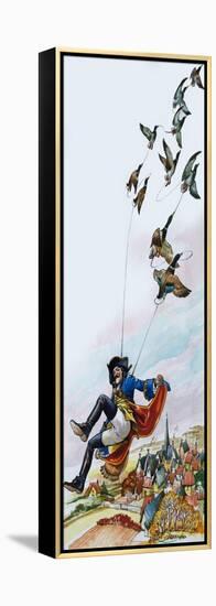 Baron Munchausen Being Carried Away by Ducks-Nadir Quinto-Framed Premier Image Canvas