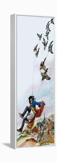 Baron Munchausen Being Carried Away by Ducks-Nadir Quinto-Framed Premier Image Canvas