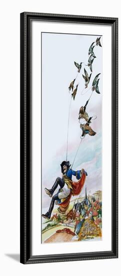 Baron Munchausen Being Carried Away by Ducks-Nadir Quinto-Framed Giclee Print