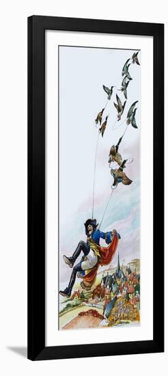 Baron Munchausen Being Carried Away by Ducks-Nadir Quinto-Framed Giclee Print