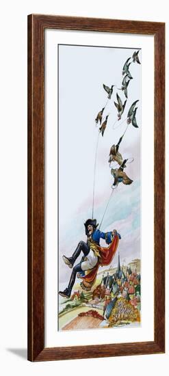 Baron Munchausen Being Carried Away by Ducks-Nadir Quinto-Framed Giclee Print