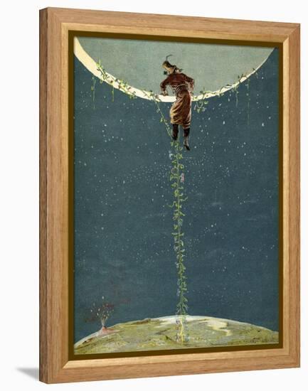 Baron Munchausen Climbs Up To the Moon by Way Of a Turkey Bean Plant-null-Framed Premier Image Canvas