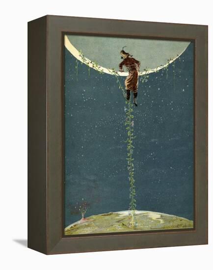 Baron Munchausen Climbs Up To the Moon by Way Of a Turkey Bean Plant-null-Framed Premier Image Canvas