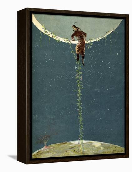 Baron Munchausen Climbs Up To the Moon by Way Of a Turkey Bean Plant-null-Framed Premier Image Canvas