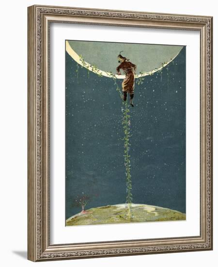 Baron Munchausen Climbs Up To the Moon by Way Of a Turkey Bean Plant-null-Framed Giclee Print
