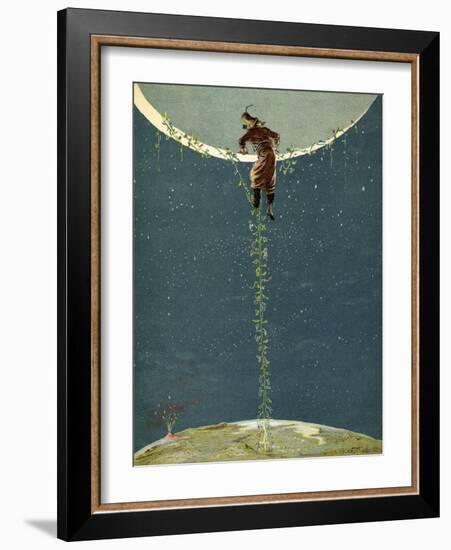 Baron Munchausen Climbs Up To the Moon by Way Of a Turkey Bean Plant-null-Framed Giclee Print