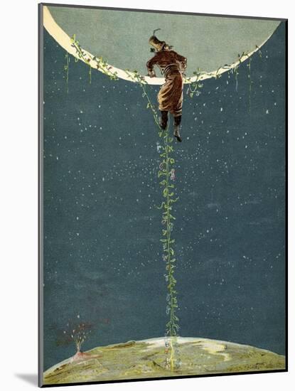 Baron Munchausen Climbs Up To the Moon by Way Of a Turkey Bean Plant-null-Mounted Giclee Print