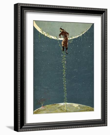 Baron Munchausen Climbs Up To the Moon by Way Of a Turkey Bean Plant-null-Framed Giclee Print