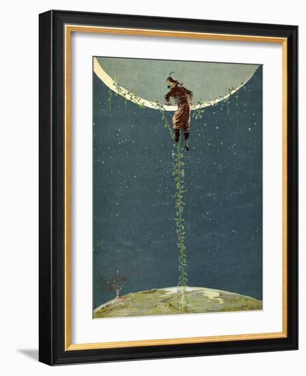 Baron Munchausen Climbs Up To the Moon by Way Of a Turkey Bean Plant-null-Framed Giclee Print