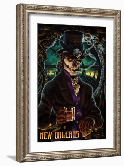 Baron Samedi Voodoo - New Orleans, Louisiana-Lantern Press-Framed Art Print