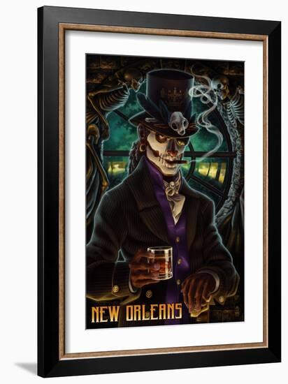 Baron Samedi Voodoo - New Orleans, Louisiana-Lantern Press-Framed Art Print