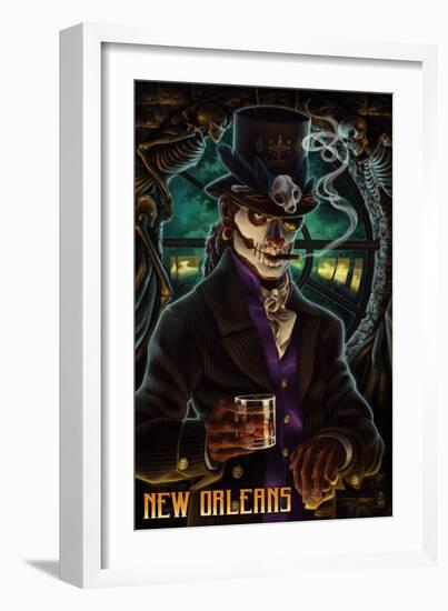 Baron Samedi Voodoo - New Orleans, Louisiana-Lantern Press-Framed Art Print