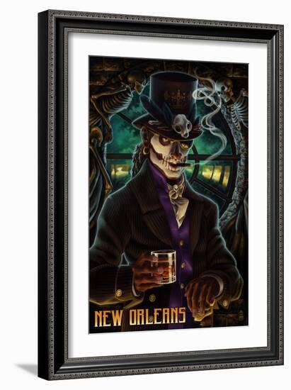 Baron Samedi Voodoo - New Orleans, Louisiana-Lantern Press-Framed Art Print