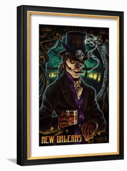 Baron Samedi Voodoo - New Orleans, Louisiana-Lantern Press-Framed Art Print