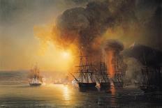 Study for the Burning of the "Kent" in 1825-Baron Theodore Gudin-Framed Giclee Print