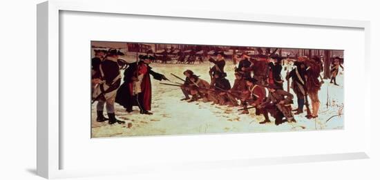 Baron Von Steuben Drilling American Recruits at Valley Forge in 1778, 1911-Edwin Austin Abbey-Framed Giclee Print