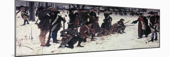 Baron Von Steuben Drilling Troops at Valley Forge-Edwin Austin Abbey-Mounted Giclee Print