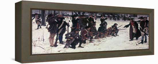 Baron Von Steuben Drilling Troops at Valley Forge-Edwin Austin Abbey-Framed Premier Image Canvas