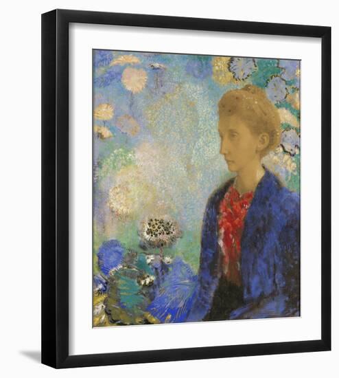 Baronne de Domecy-Odilon Redon-Framed Art Print