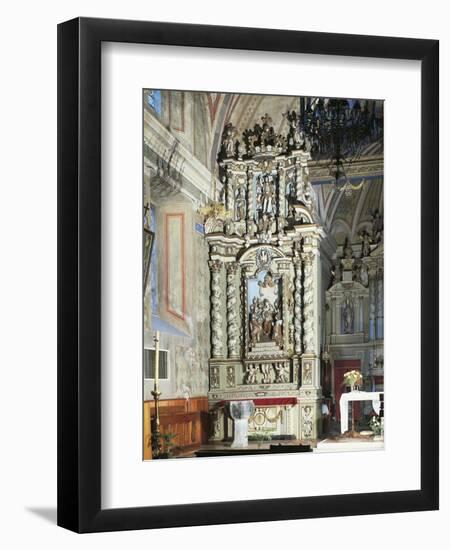 Baroque Altar, Saint Victor's Parish Church, Challand Saint Victor, Italy-null-Framed Giclee Print