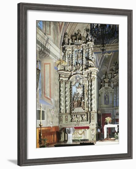 Baroque Altar, Saint Victor's Parish Church, Challand Saint Victor, Italy-null-Framed Giclee Print