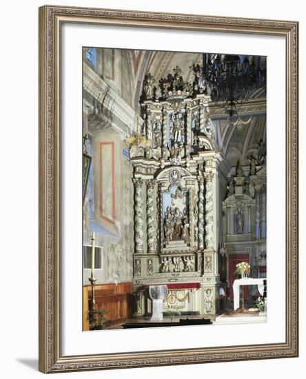 Baroque Altar, Saint Victor's Parish Church, Challand Saint Victor, Italy-null-Framed Giclee Print