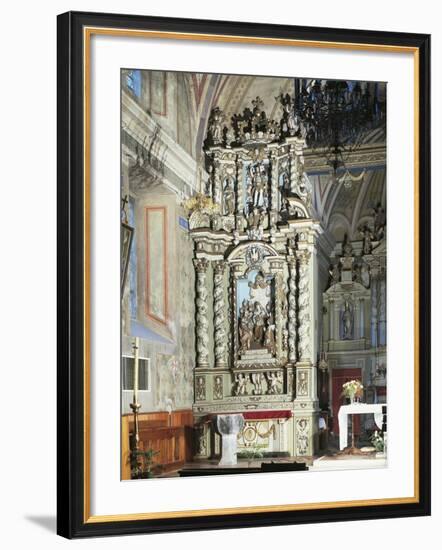 Baroque Altar, Saint Victor's Parish Church, Challand Saint Victor, Italy-null-Framed Giclee Print