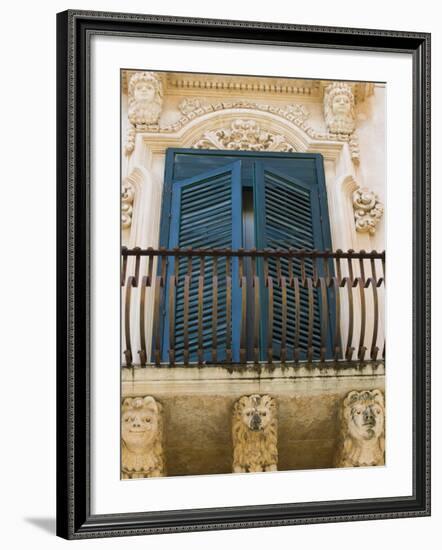 Baroque Balcony, Palazzo Nicolaci, Noto, Sicily, Italy, Europe-Martin Child-Framed Photographic Print