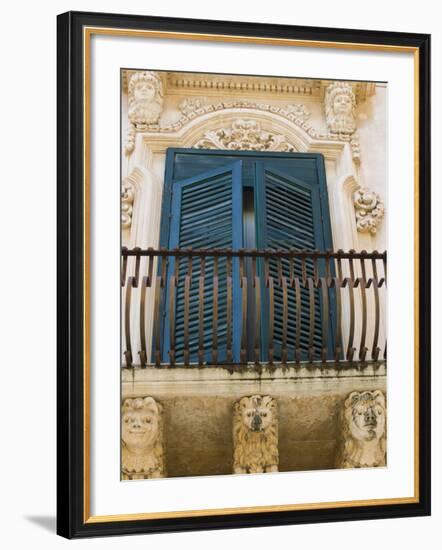 Baroque Balcony, Palazzo Nicolaci, Noto, Sicily, Italy, Europe-Martin Child-Framed Photographic Print