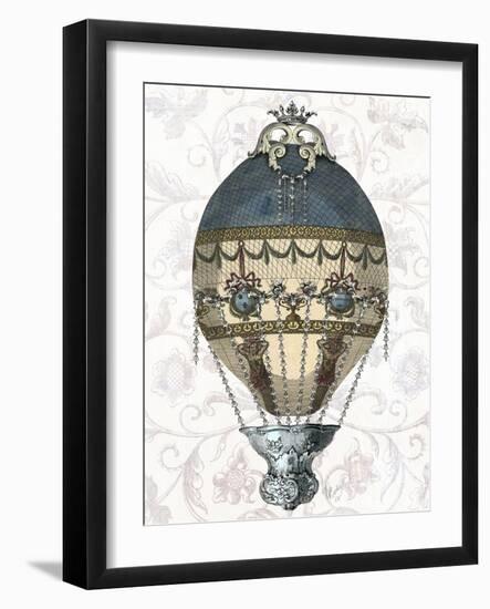 Baroque Balloon Blue and Cream-Fab Funky-Framed Art Print