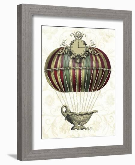 Baroque Balloon with Clock-Fab Funky-Framed Art Print