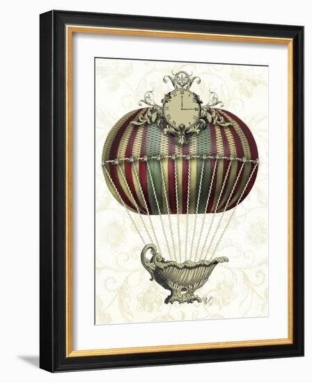 Baroque Balloon with Clock-Fab Funky-Framed Art Print