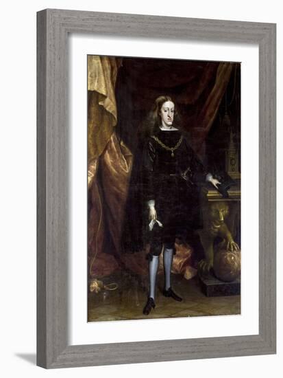 Baroque : Charles II D'espagne, Dit L'ensorcele - Portrait of Charles II of Spain Par Carreno De Mi-Don Juan Carreno de Miranda-Framed Giclee Print