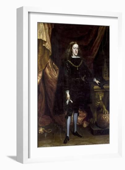 Baroque : Charles II D'espagne, Dit L'ensorcele - Portrait of Charles II of Spain Par Carreno De Mi-Don Juan Carreno de Miranda-Framed Giclee Print