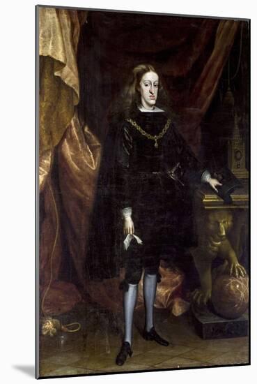 Baroque : Charles II D'espagne, Dit L'ensorcele - Portrait of Charles II of Spain Par Carreno De Mi-Don Juan Carreno de Miranda-Mounted Giclee Print