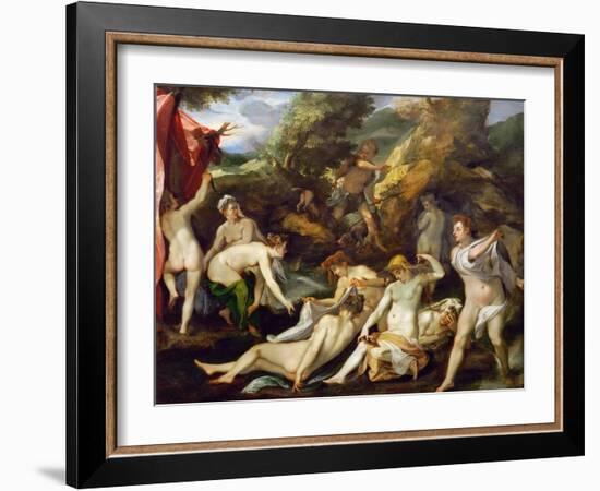 Baroque : Diane Et Acteon - Diana and Actaeon Par Heintz, Joseph, the Elder (1564-1609), Ca 1595. O-Joseph Heintz-Framed Giclee Print