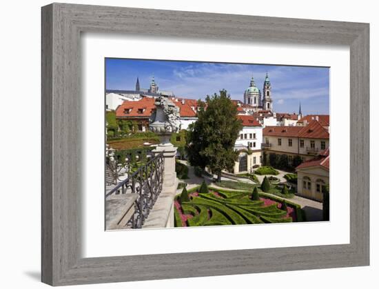 Baroque Garden of Vrtba Palace at Prague Lesser Town, Central Bohemia, Czech Republic-null-Framed Art Print