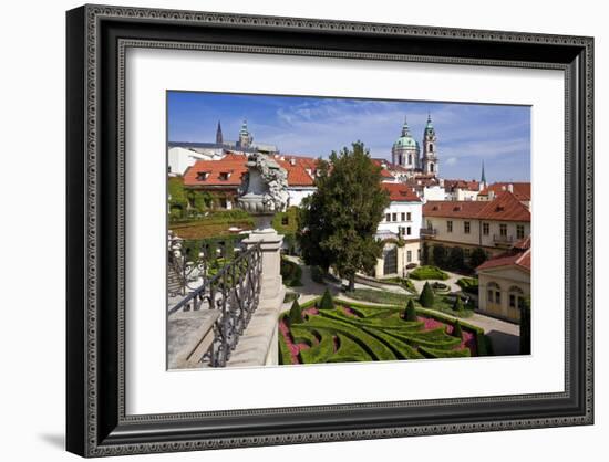 Baroque Garden of Vrtba Palace at Prague Lesser Town, Central Bohemia, Czech Republic-null-Framed Art Print