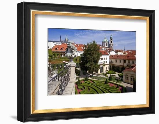 Baroque Garden of Vrtba Palace at Prague Lesser Town, Central Bohemia, Czech Republic-null-Framed Art Print