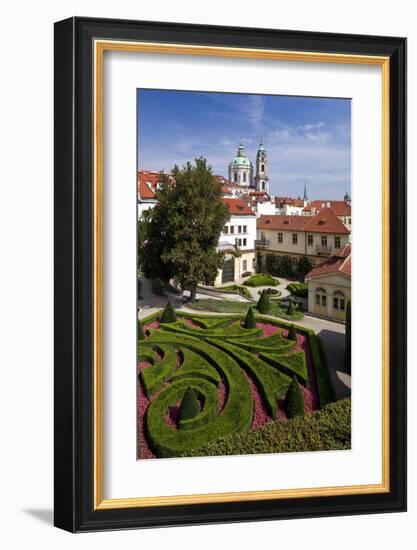 Baroque Garden of Vrtba Palace at Prague Lesser Town, Central Bohemia, Czech Republic-null-Framed Art Print