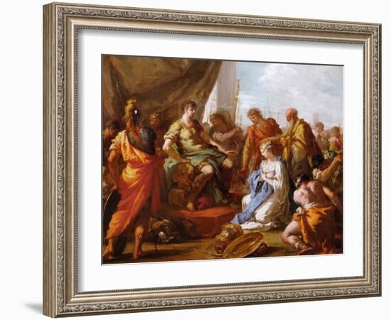 Baroque : La Continence (La Clemence) De Scipion (Publius Cornelius Scipio Africanus, Vers 235-183-Giovanni Antonio Pellegrini-Framed Giclee Print