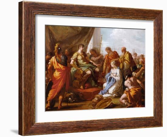 Baroque : La Continence (La Clemence) De Scipion (Publius Cornelius Scipio Africanus, Vers 235-183-Giovanni Antonio Pellegrini-Framed Giclee Print