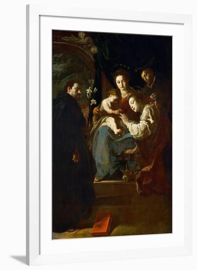 Baroque : Le Mariage Mystique De Sainte Catherine, Avec Saint Dominique Et Saint Pierre Martyr - Th-Domenico Fetti or Feti-Framed Giclee Print