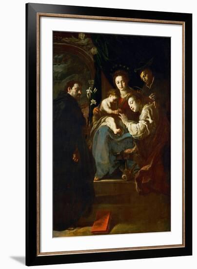 Baroque : Le Mariage Mystique De Sainte Catherine, Avec Saint Dominique Et Saint Pierre Martyr - Th-Domenico Fetti or Feti-Framed Giclee Print