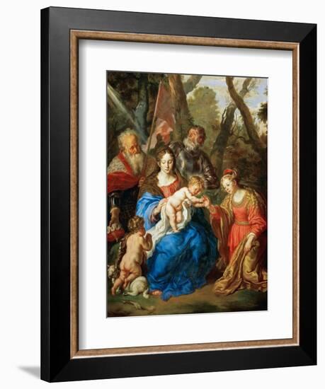 Baroque : Le Mariage Mystique De Sainte Catherine Avec Saint Leopold Et Saint Guillaume - the Mysti-Joachim Von Sandrart-Framed Giclee Print